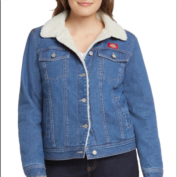 🌴🌼DICKIES- Faux Shearling Lined Denim Jacket🌼🌴 - Picture 6 of 12